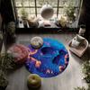 Flame Skull,Round Area Rug,Carpet Rug for Living Room Bedroom Sofa Playroom Decor,Non-slip Floor Mat
