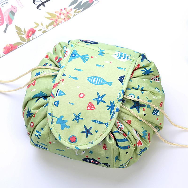 Korean Big Drawstring Capacity Cosmetic Bag Makeup Bag Waterproof Toiletries Storage Bags Travel Kit Ladies Beauty Bag Organizer