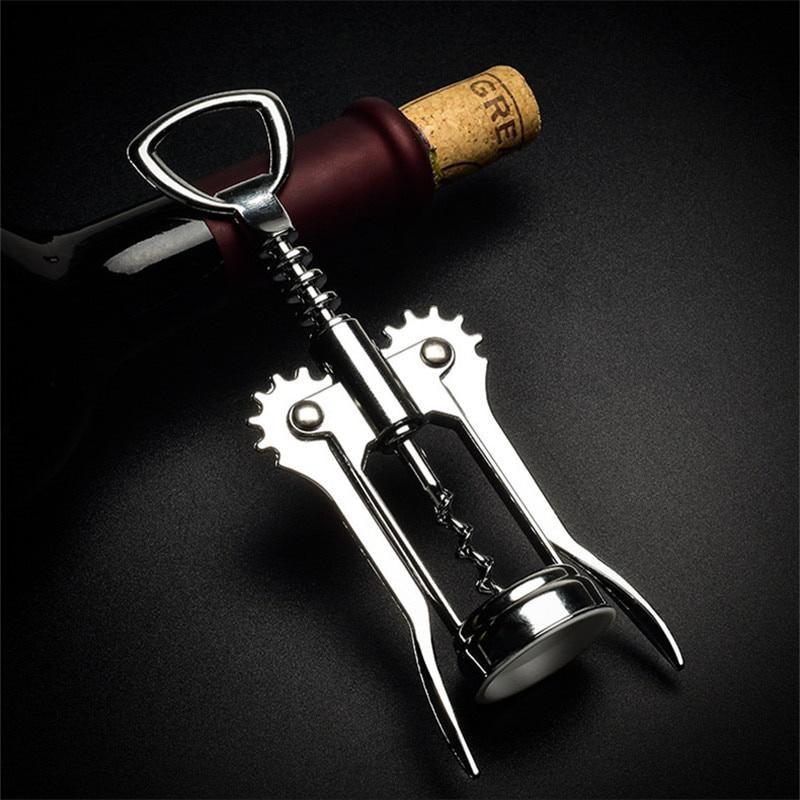 1PC Portable Stainless Steel Red Wine Opener Wing Type Metal Corkscrew Bottle Openers Corkscrews Wine Cork Remover