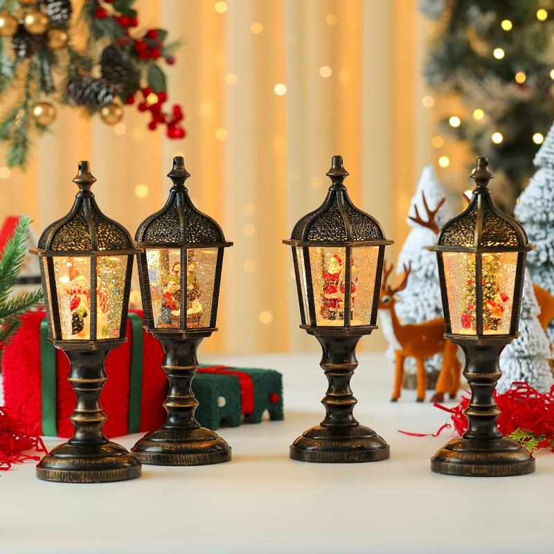 Christmas Resin Water-filled Luminous Display USB with Music, Snowflakes, Old Man, Christmas Tree Light Display, Christmas Gift