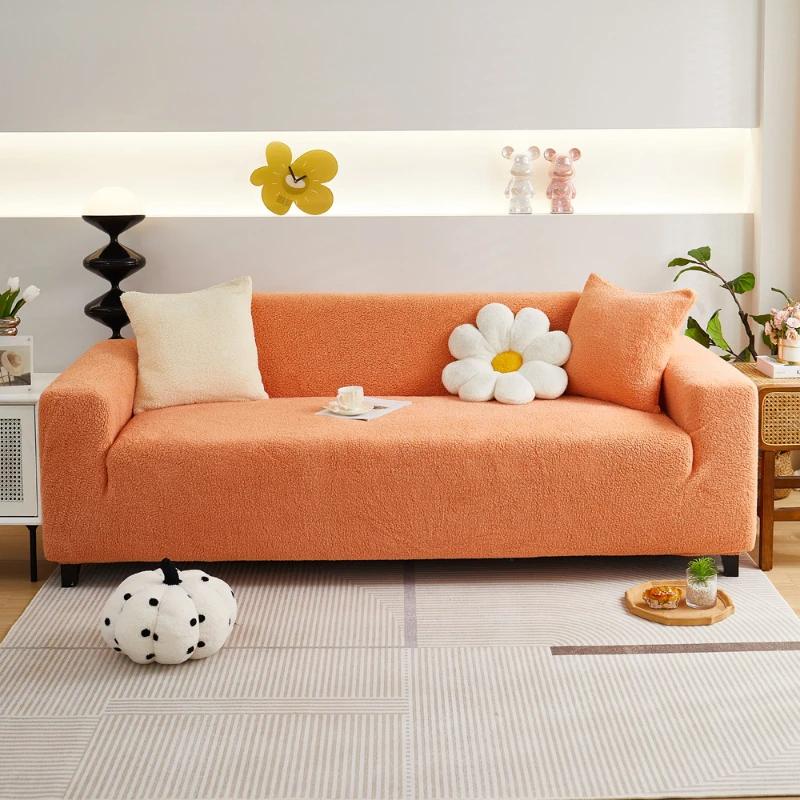 Fashionable Elastic All-around Sofa Cover Modern Minimalist Multicolor Couch Cover Anti Slip Soft Dustproof Plush Sofa Covers