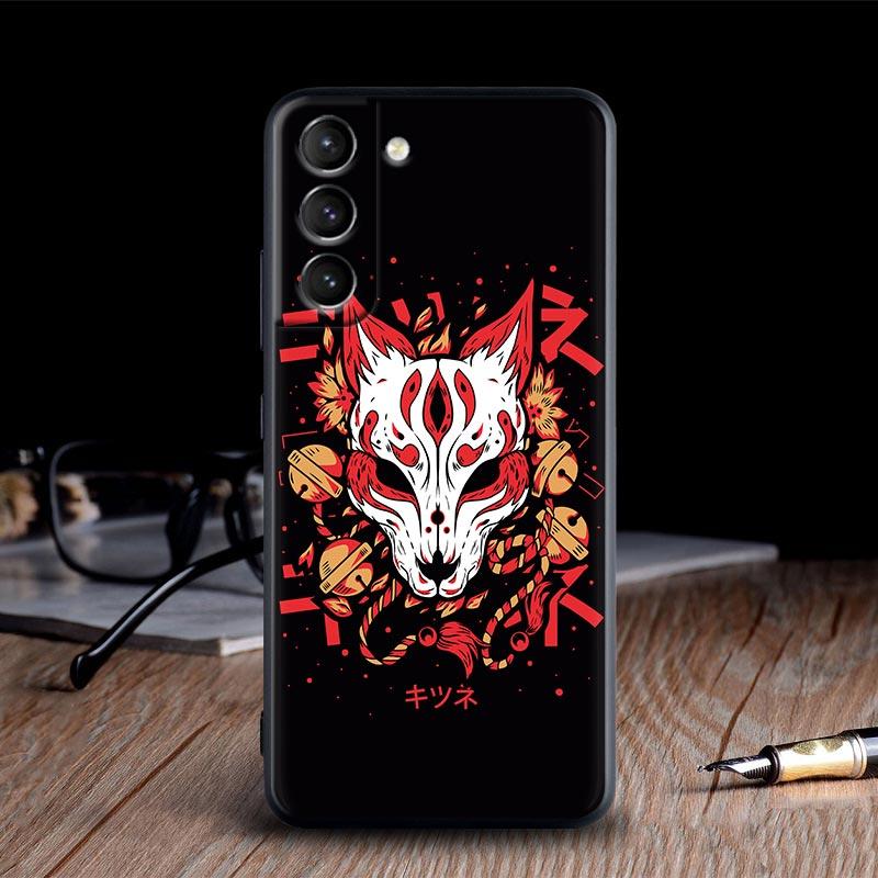 Japan Oni Samurai Yokai Mask Dragon Cases For Samsung Galaxy S24 Ultra S21 FE S23 S20 S22 Ultra S10 Plus Case Soft Funda Covers