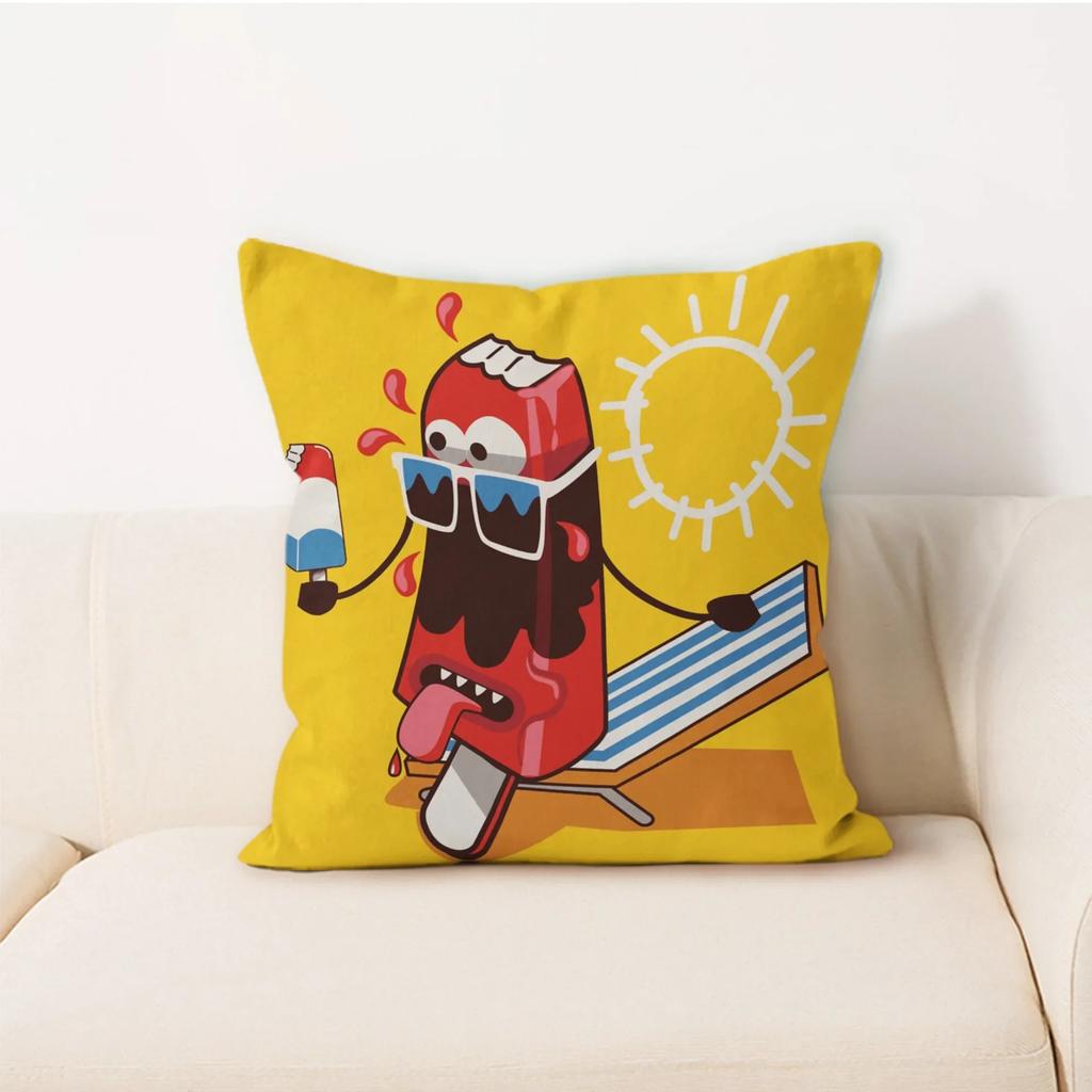 Einfache Heimdekoration Kissen Quadratische Auto Rückenlehne Cartoon Buchstaben Kissen Trendiger Kissenbezug