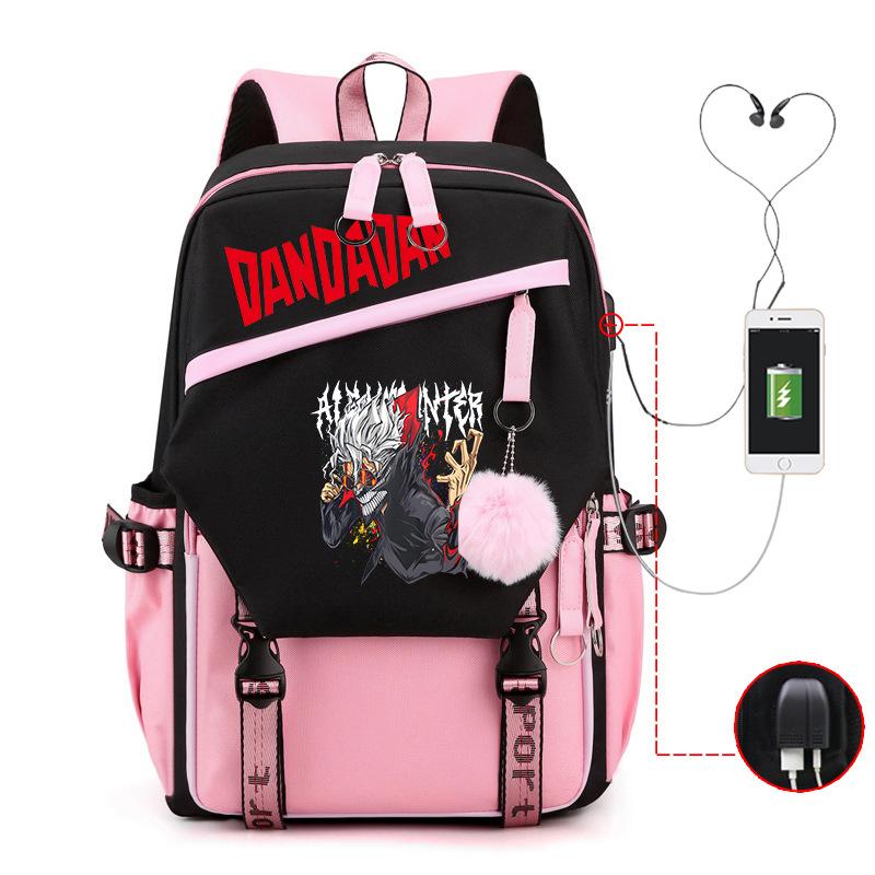 Neuer Dandadan Peripherie Schultasche Mode College Wind Große Kapazität Freizeit Student USB Rucksack