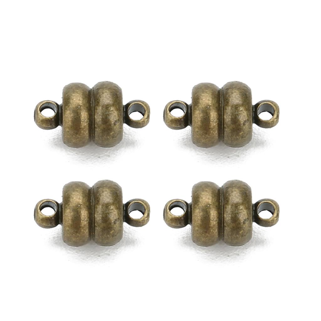 10 Stück/Beutel Magnetverschluss Loch Metallmaterial Flaches rundes Magnetband für Armband Halskette Kleidung Schmuck Zubehör