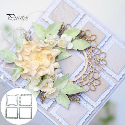 4 Stück unregelmäßiger rechteckiger Rahmen Metall-Stanzform für Scrapbooking, Papierhandwerk