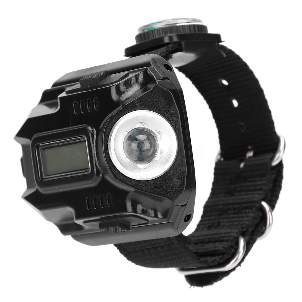 Wrist LED Light Hand Flashlight with Display Electronic Watch MultiFunctional Watch Light
