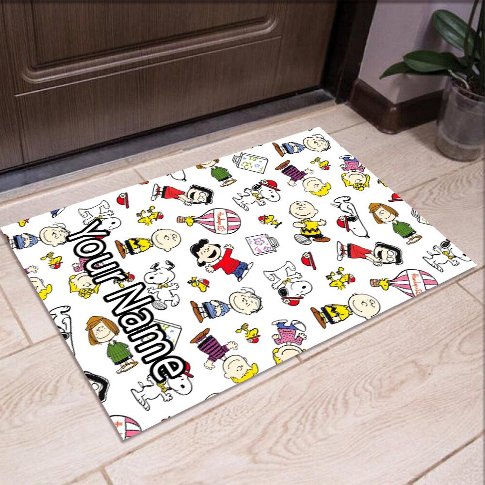 Custom Name Snoopy Printed Carpet, Rug for Office Chair Living Room Bedroom Kitchen Room Decor Gifts.