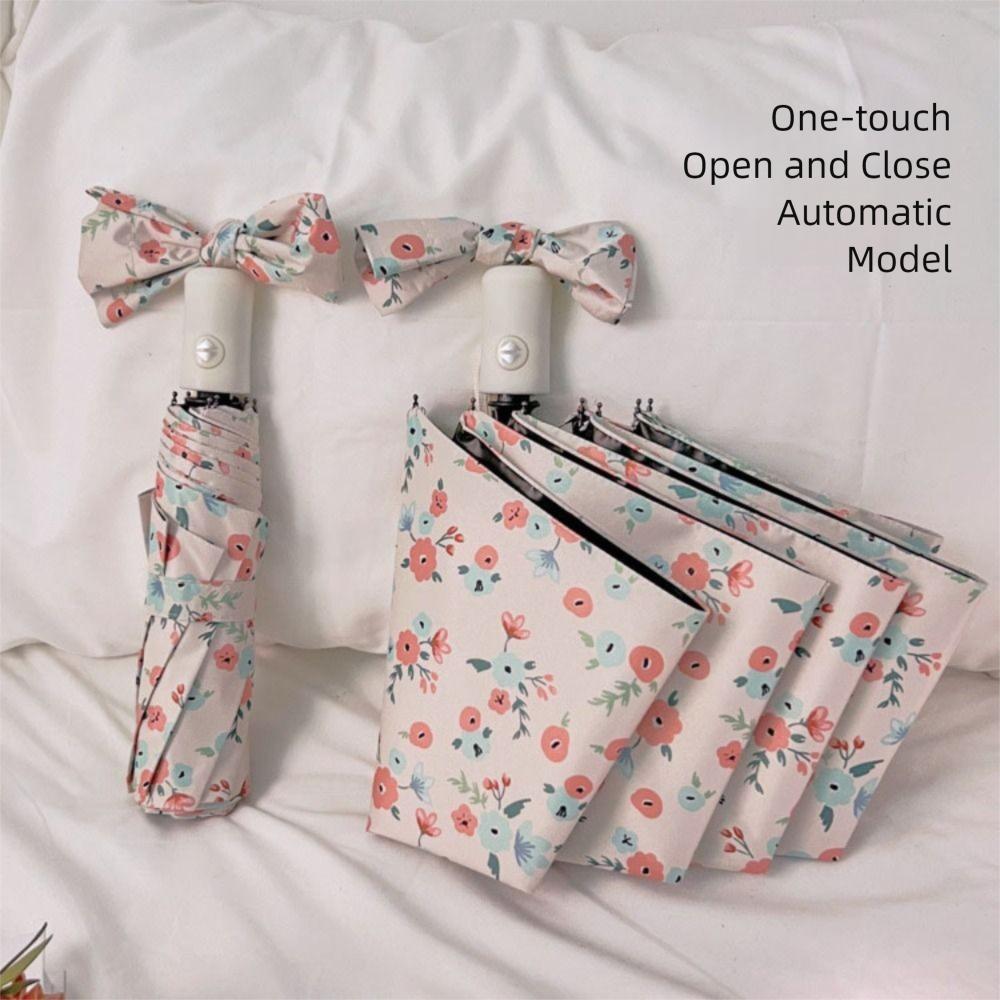 Fresh Floral Print Sun Rain Umbrella Dual-purpose Foldable Umbrella  Travel Accessoreis