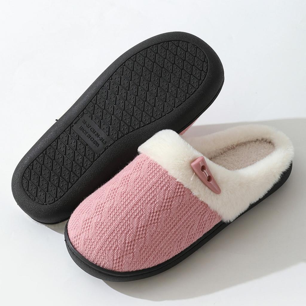 Button Slippers, Couple Slippers, Cotton Slippers, Casual Slippers, Home Slippers