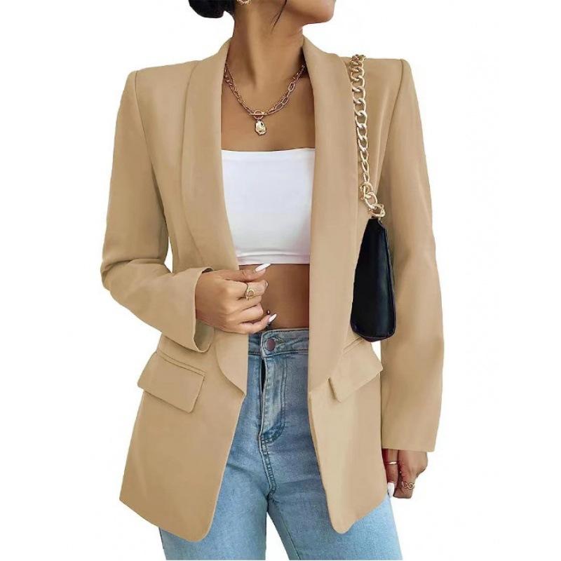 Autumn and Winter Women's Jacket Outerwears Solid Loose Suit Jacket Temperament Commuting Female Clothing