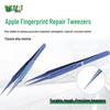 Blue Fingerprint Anti-Magnetic Titanium Alloy Tweezers 0.15mm, Fine Point for Mobile Phone Repair and Microscope Use
