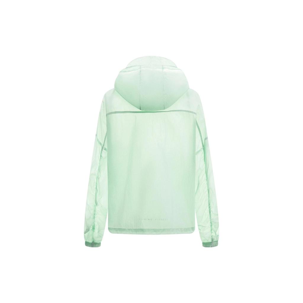 Lining Fitness Series UPF 40+ Solid Color Sports Hooded Sun Protection Jacket Women Jackets Mint-Green AFDT526-6
