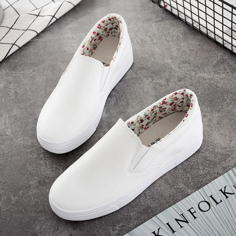 Zapatos De Mujer Women Cute Black Spring Slip On Leather Shoes Lady Classic Comfort Summer Nurse Hotel Work Loafers Ab545