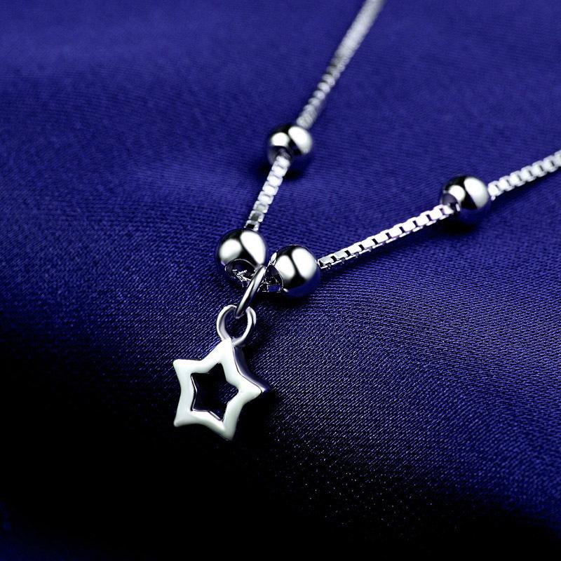 Anklet din argint 925, drăguț XINGX, pandantiv pentru femei, în stil coreean, margele norocoase, ornamente pentru picioare