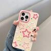 Ins 3d Colorful Stars Pink Girly Case For Iphone 14 Pro Max 13 12 11 Xr X Xs Max Protective Cases Soft Skin Phone Cover