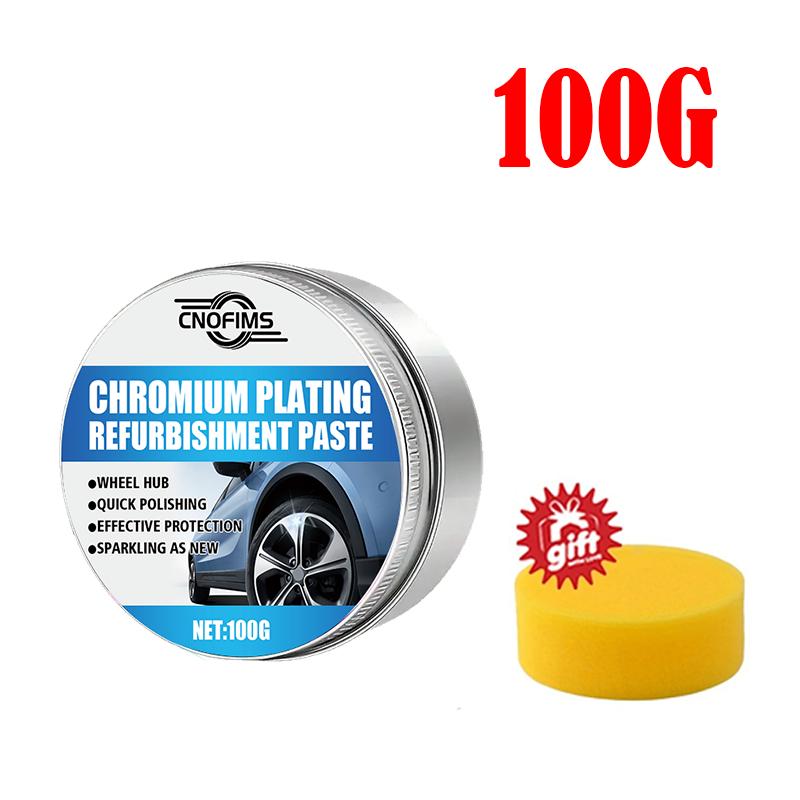 

Car chrome parts renovation and repair paste for car metal chrome bright strip logo oxidation renovation wax, with sponge car br