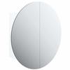 VidaXL Bathroom Cabinet Round Mirror and LED Storage Cabinet Vanity Unit Toilet Home Interior White 345579