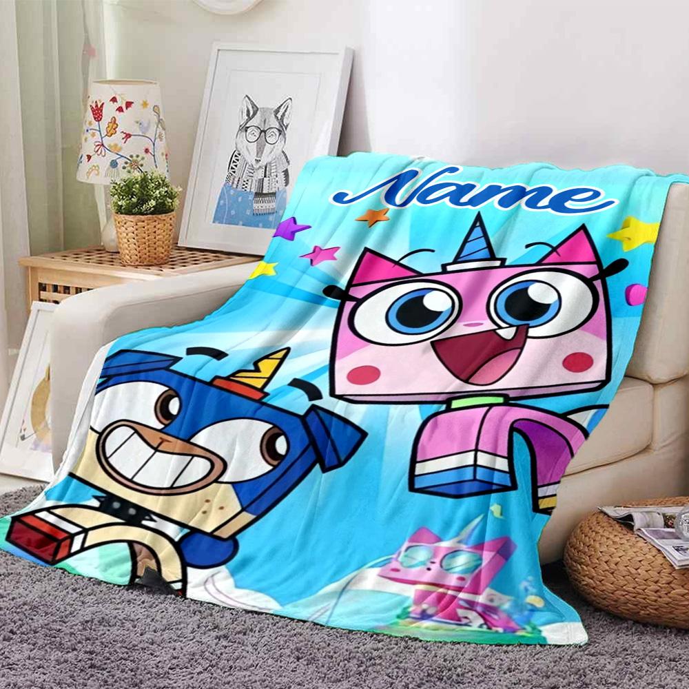 Customiz Name Personality UniKitty Blanket Soft &Warm Sofa Office Bed Travel Lunch Break Blanket, Gift Suitable All Seasons