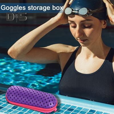 Swim Goggle Case with Zipper Closure Lightweight Protective Cases for Goggles Ventilated Design Glasses Box for Swimming Gear Storage
