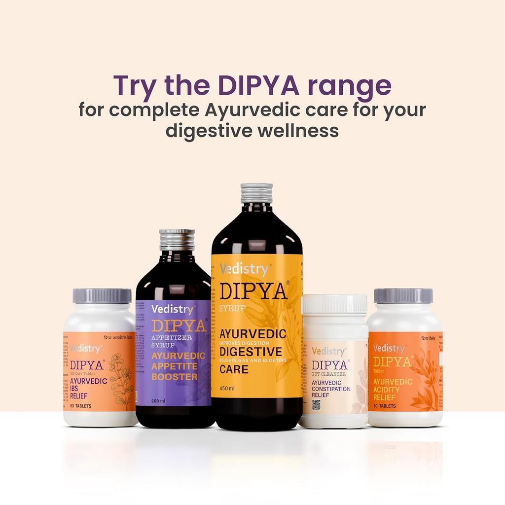Dipya IBS Care Ayurvedic Tablet for Digestive Comfort Bloating Gas Relief Gut Health – 60 Tablets Pack of 1