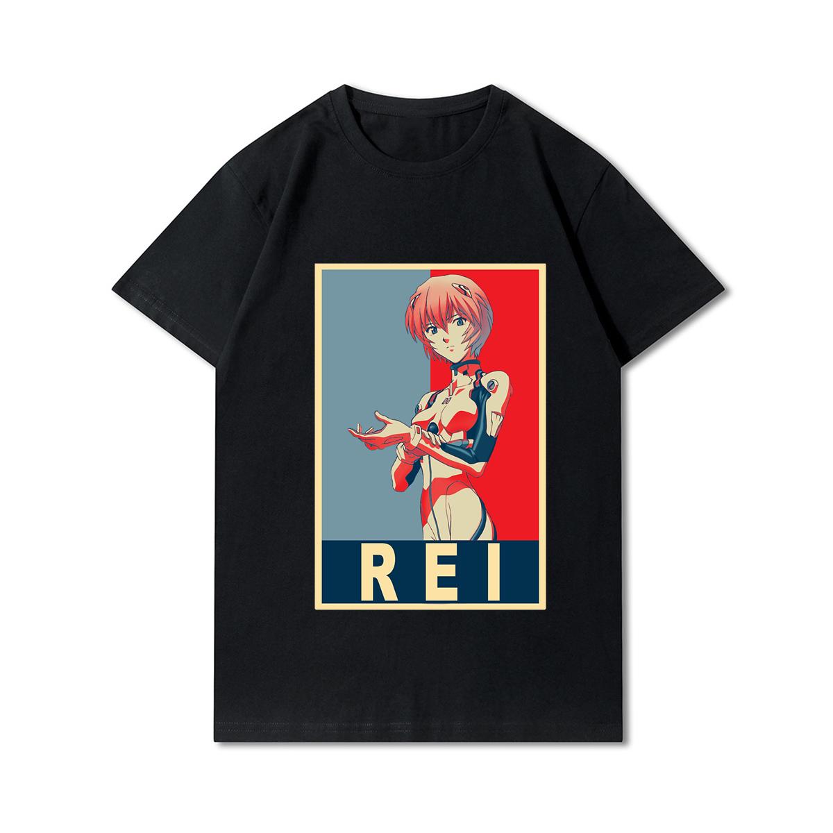 

Мужские футболки с принтом Evangelion, большие размеры, хлопковые топы с круглым вырезом, летние повседневные черные футболки в стиле аниме 3XL