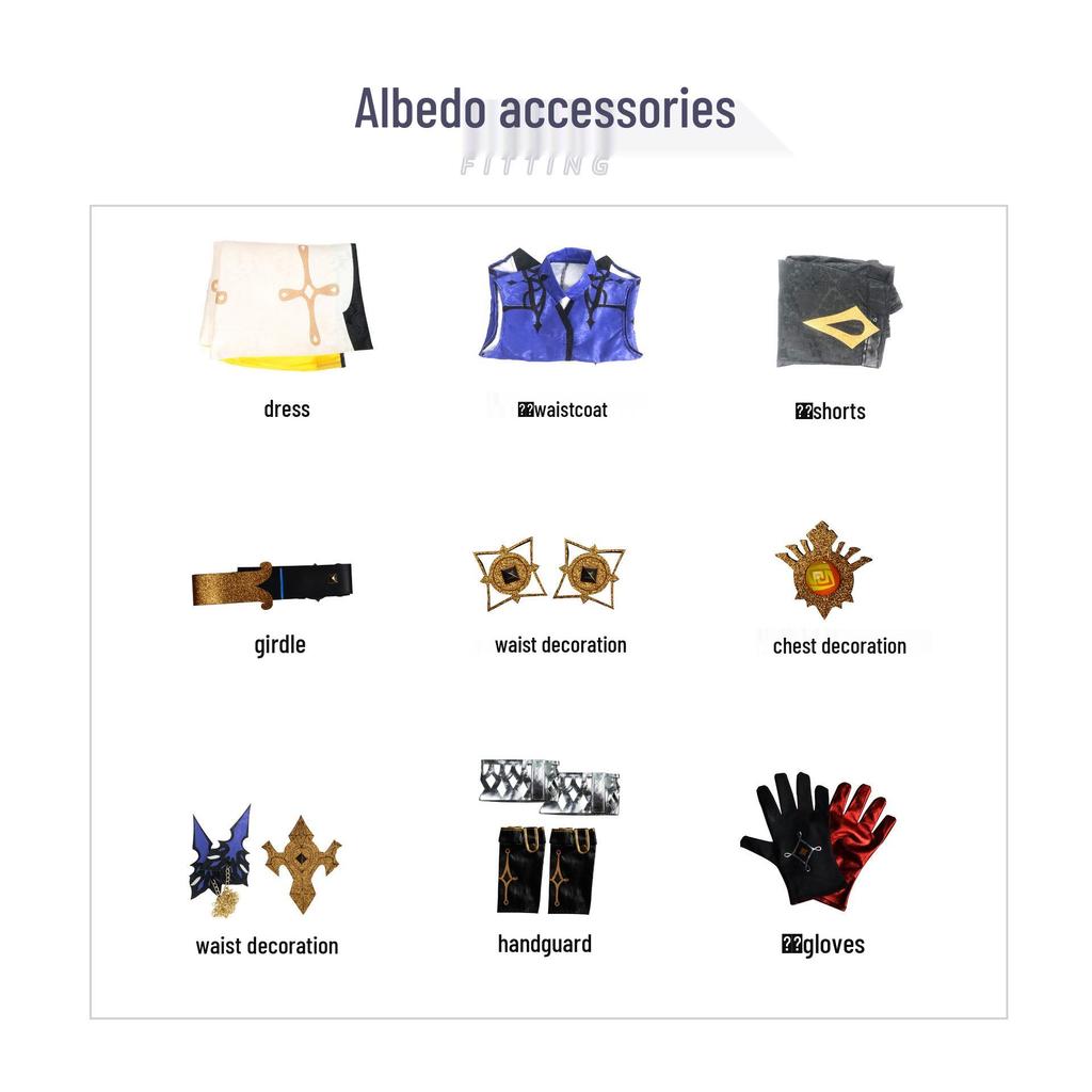 Genshin Impact Albedo Cosplay Costume Set: Anime Game Role-Playing Outfit