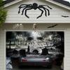Halloween Garage banner - Durable polyester eerie cemetery and giant skull design Halloween horror party