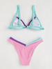 Yi Yong 2024 Seksowny Zestaw Bikini Damski z Patchworkiem w Bloki Kolorów