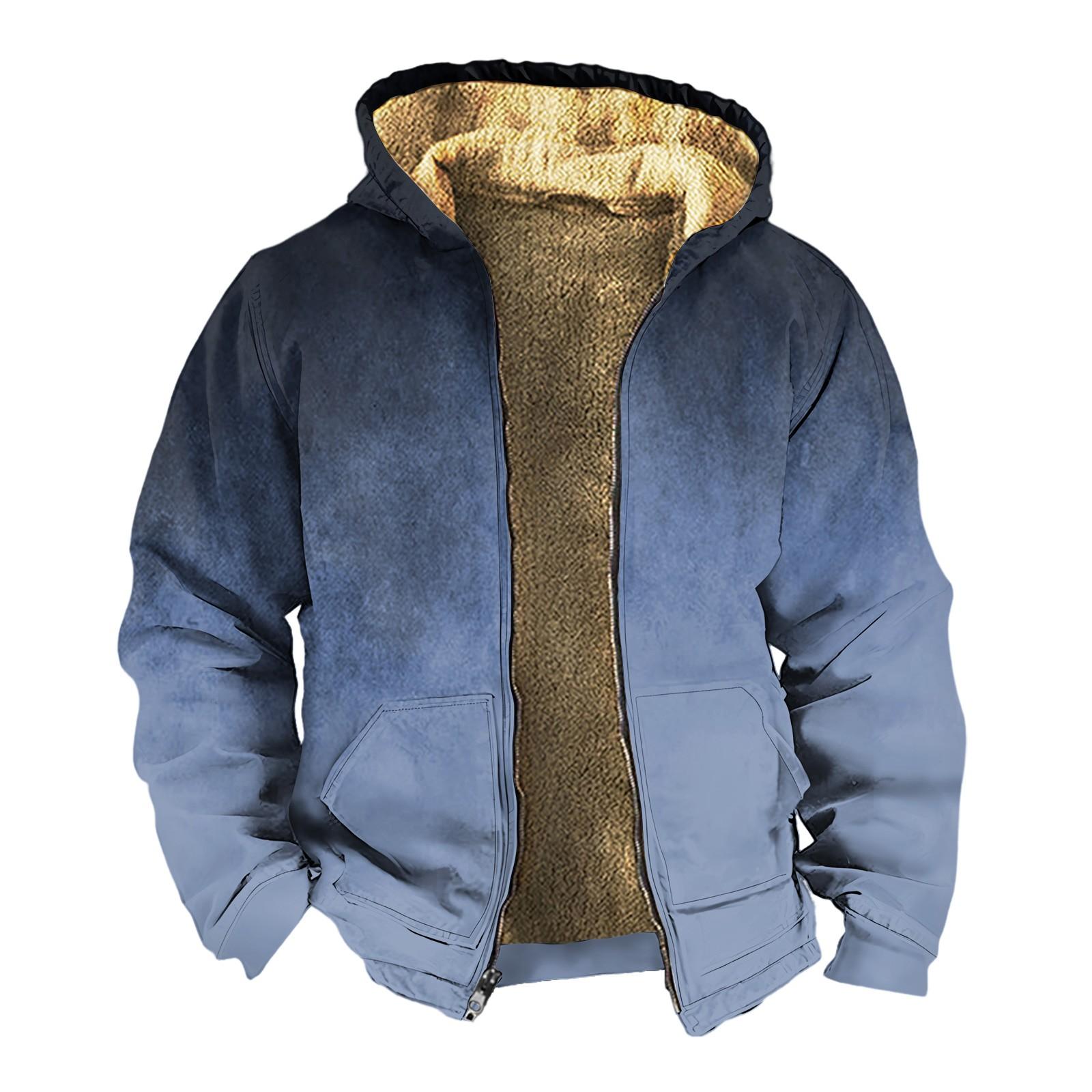 

Мужская утолщенная куртка на пуговицах с двойным карманом и карманной вставкой, хлопковая куртка L синий