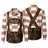 Men’s 3D Printed Plaid Long Sleeve Shirt with Vintage Pattern Relaxed Fit Button Down Collar for Festivals Parties and Outdoor Activities