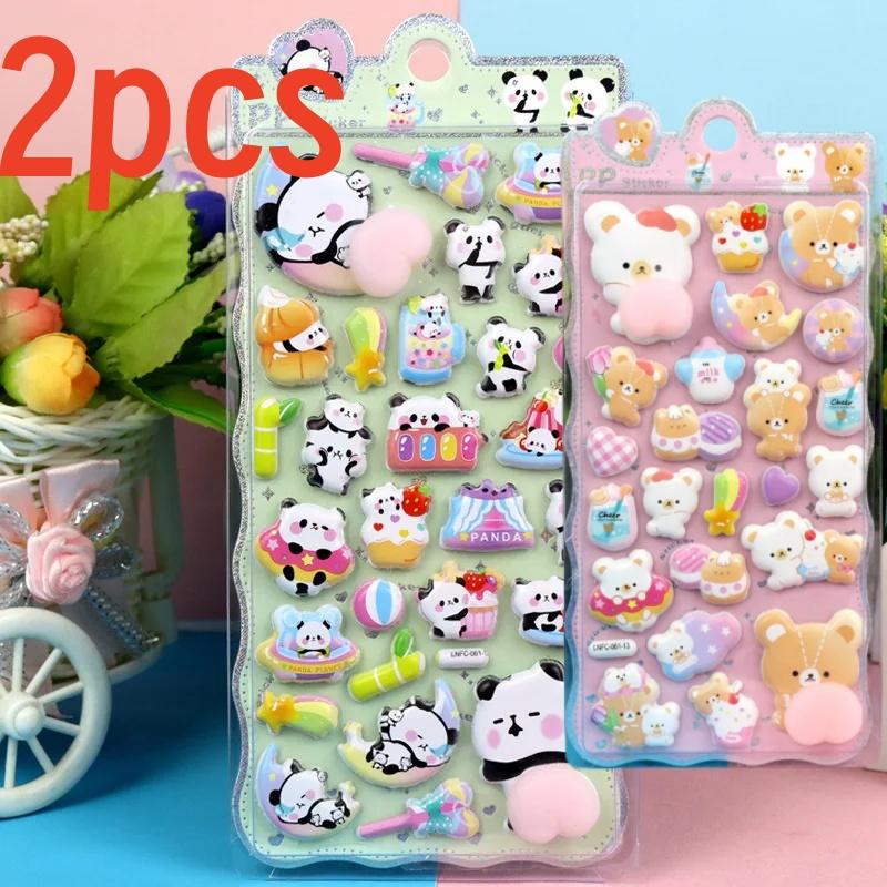 4 Stück 3D Weiche Süße Po 3D Kinder Aufkleber Squishy Tiere Hase Bär Handgemachte Deko für Handyhüllen BulingBulingStickers Store