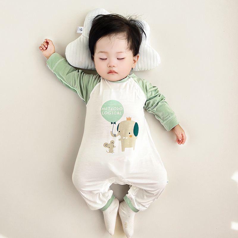 Unisex Baby Long Sleeve Modal Bodysuit - Summer Breathable & Cool 90cm (22-26 kg)