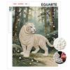 Majestic White Tiger Pearl Painting 5D DIY Pearl Gemstone Art Diamond Painting Kit for Adults/Beginners Gift Ideas Home Decor Wall Art Craft Sets