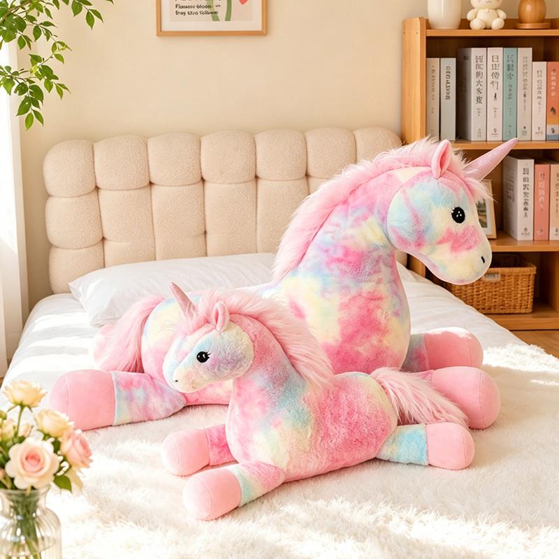 Favorite Toy Unisex Multicolour 70/120Cm Simulation Unicorn Plush Toy Colorful Dream Colorful Unicorn Plush Doll Sleep Hug Pillow Stuffed Toy Birthday Gift