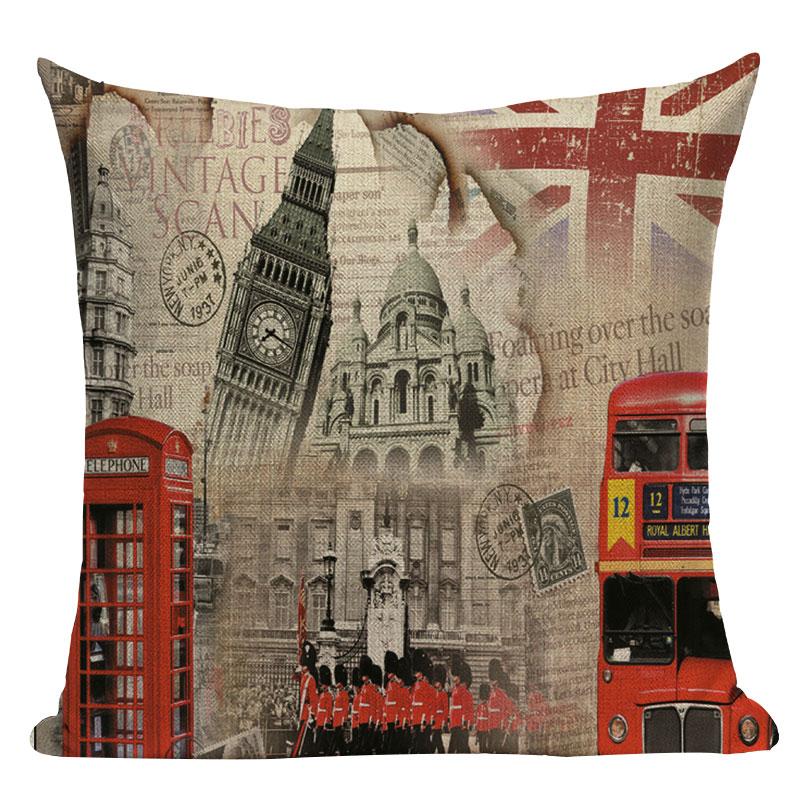 London decorative Printed Throw Pillows home cushions covers London Bridge paris  Eiffel Tower cushion Dropshipping cushion
