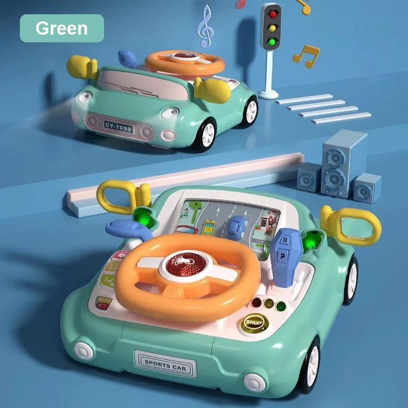 Baby Musikalisches Interaktives Lernspielzeug Lenkrad Fahrspielzeug Simuliertes Fahren Rennwagen Rollenspiel mit Musikspielzeug