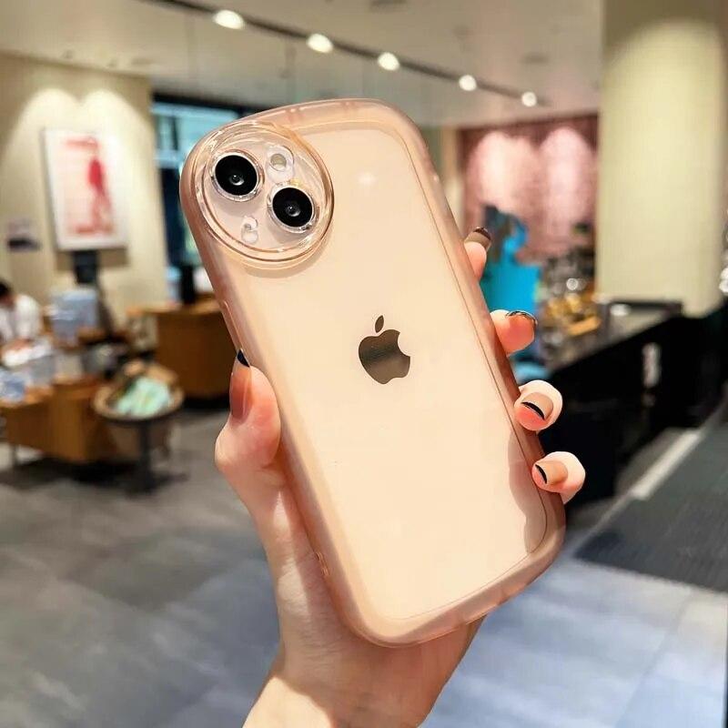 

Подходит для iPhone 13 12 11 14 15 Pro Max XS XR X 14 Pro 11 Прозрачный защитный чехол 7 8 Plus Мягкий чехол Новый For iPhone 13 розовый