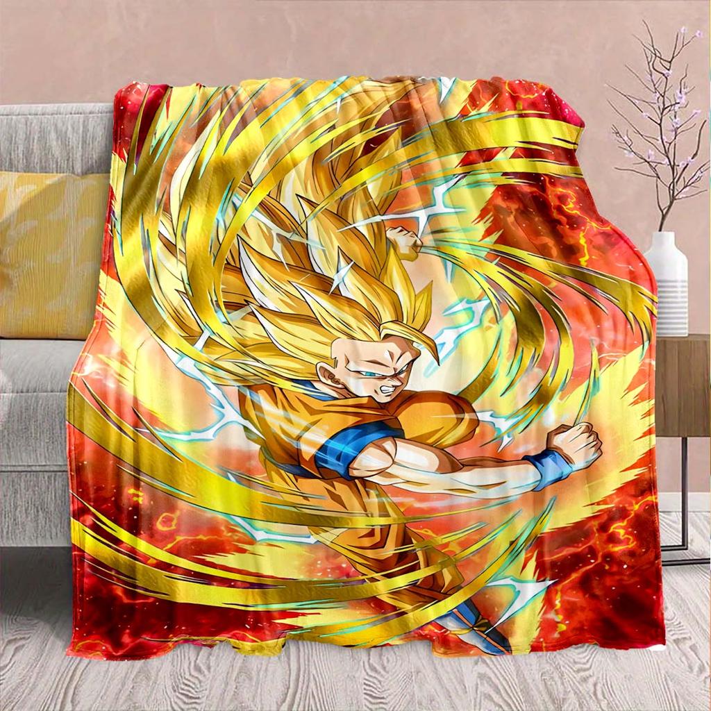 Dragon Ball Anime Flaneldecke - Weich Warm Perfekt für Sofa, Bettwäsche Camping Reise Büro Heimdekoration -QJY