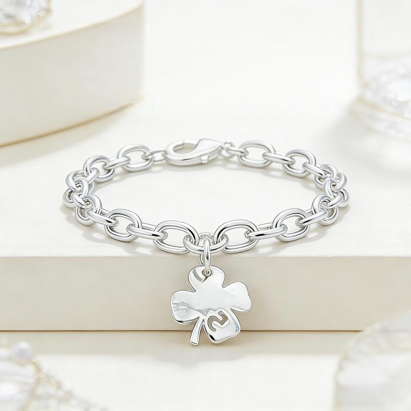 Top Quality 925 Sterling Silver Bracelet Four Clover Charm Bracelet & Bangles For Women Jewelry Wholesale