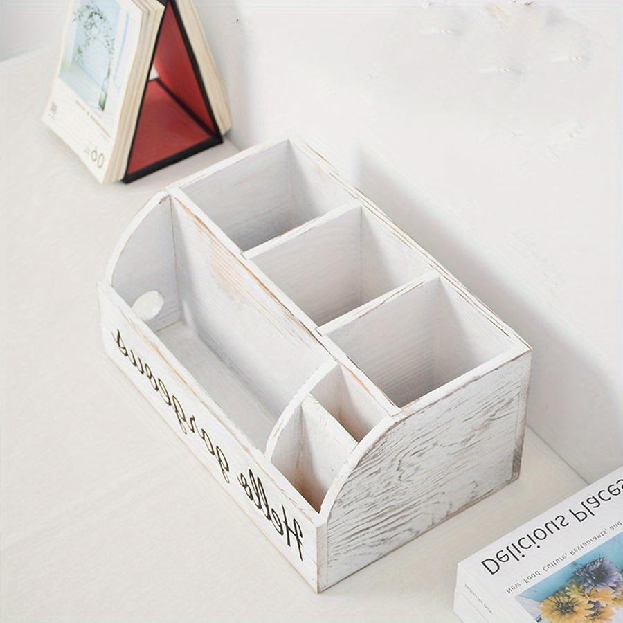 Distressed Rustic Wooden Office Desktop Organizer Shelf Tabletop Home Organizer Storage Drawers perfect Jewelry storage Display Box for Desk Vanity