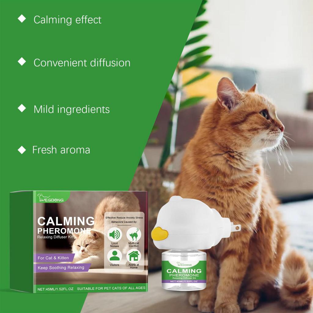 YEGBONG Cat Emotional Care Kit Pet Cat Comfort Calm Rutting Agitation Noise Reduction Care