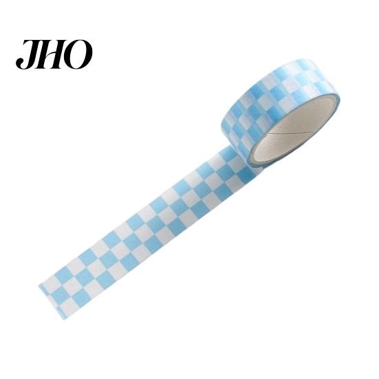 Farbiges Klebeband 1 Rolle Washi Klebend Haftend Klarer Druck Abziehbar Papier Lichtbeständig Scrapbooking Schachbrettmuster für Kinder Dekorativ