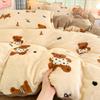 Winter Thickened Milk Fleece Bed Four-piece Set New Coral Fleece Flannel Single Quilt Cover Bed Sheet Three-piece Set Bedding