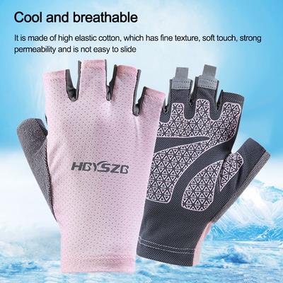 Fitness Cycling Equipment Half-finger Mitte Ice Silk Gloves Driving Fishing Mitte Cycling Gloves