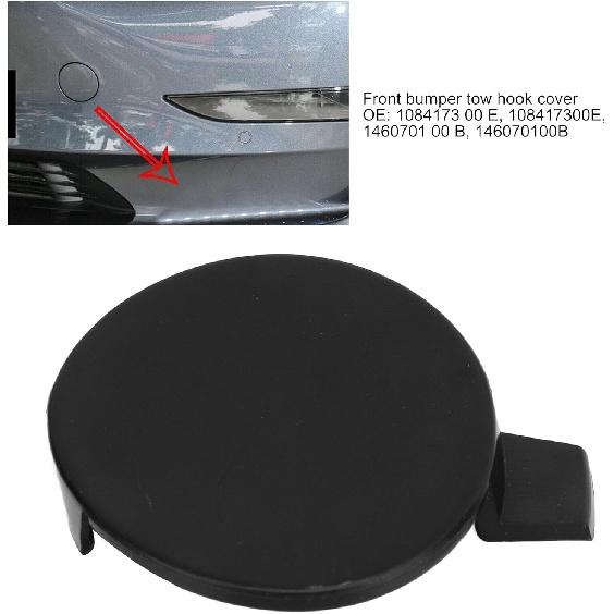 Front Bumper Tow Hook Cover Replacement for 2017-2023 with OE 1084173-00-E, 108417300E, 1460701-00-B, 146070100B