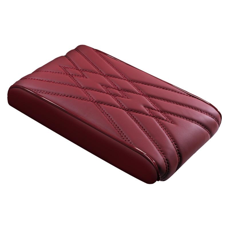 Car Armrest Pad Leather Universal Auto Armrest Cover Wave Embroider Car Armrest Mat Center Console Arm Rest Protection Cushion