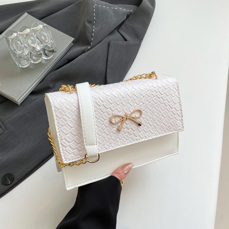 Sweet Little Fresh Bow Handbag Women's 2025 New Trend Korean Underarm Messenger Bag Chain Shoulder Bag