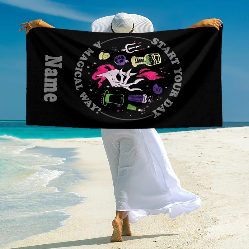 Personalized Dark Flame Guardian Beach Towel Microfiber Beach Towel Thin Absorbent for Beach Swimming Yoga Bath Sports. 0910291
