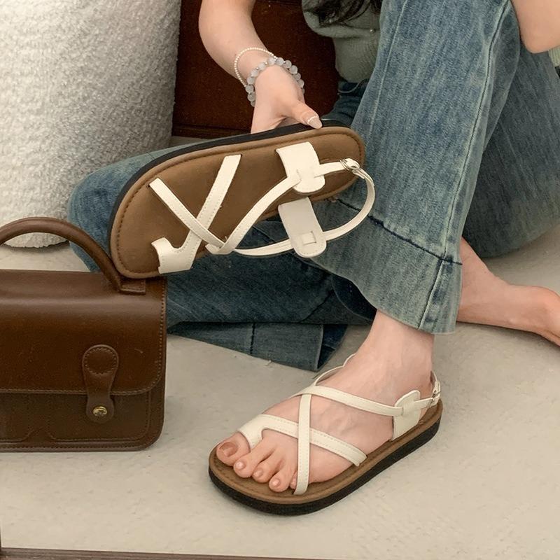 

New Anti-slip Flat Sandals for Women Versatile Shoes 35 чорний